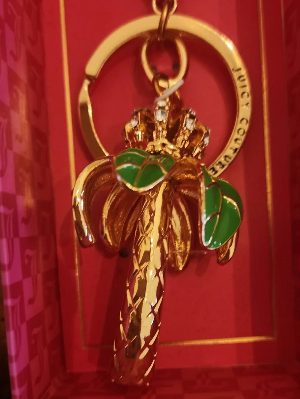 Juicy Couture Palm Tree With Crown Keychain Holder.